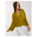 Olive blouse one size with V-neck