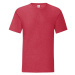 Red men's t-shirt in combed cotton Iconic with Fruit of the Loom sleeve
