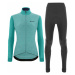 SANTINI Cyklistický zimný dres a nohavice - COLORE PURO LADY WNT - čierna/svetlo modrá