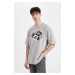 DEFACTO Oversize Fit Crew Neck Printed T-Shirt