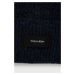Vlnená čiapka Calvin Klein tmavomodrá farba, z tenkej pleteniny, vlnená