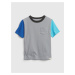 Modro-šedé chlapčenské bavlnené tričko s vrecúškom GAP