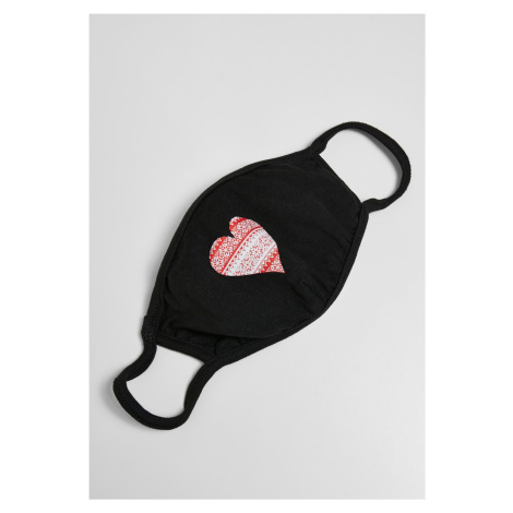 Christmas Heart Face Mask Black Urban Classics