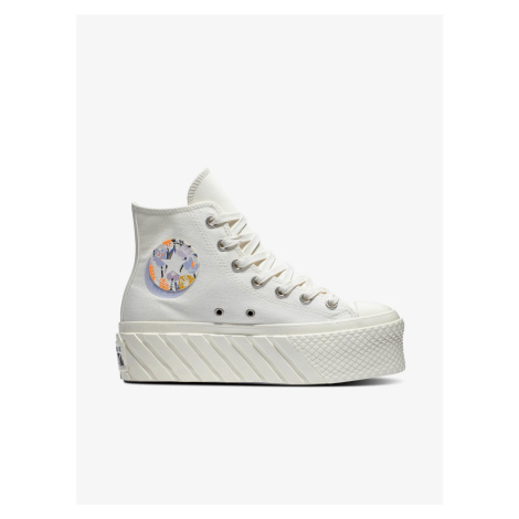 White Women's Ankle Sneakers on The Converse Chuck Taylor Platform - Women