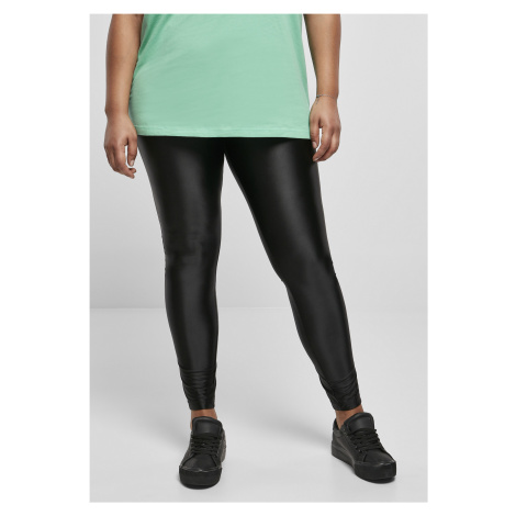 Dámske lesklé kovové legíny s vysokým pásom čierne Urban Classics