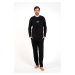 Men's Club Pajamas Long Sleeves, Long Pants - Black