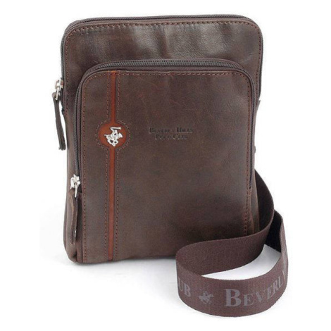 Kožená crossbody taška BHPC Explore S BH-380-25 hnedá 2 L Beverley Hills Polo Club