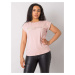 Dusty pink T-shirt plus sizes with patches