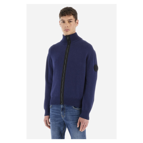 Sveter La Martina Man Full Zip Sweater Cotton Wo Modrá