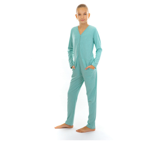 Dendy Dievčenský overal pyžamový dlhý Light blue