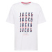 JACK & JONES Tričko 'JJDELVIN'  námornícka modrá / svetločervená / biela