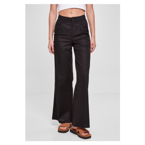 Women's High Canvas Mixed Wide Trousers Black Urban Classics