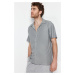 Trendyol Gray Relaxed Fit Open Collar Shirt