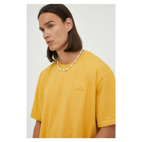 Tričko Les Deux pánske, žltá farba, jednofarebné