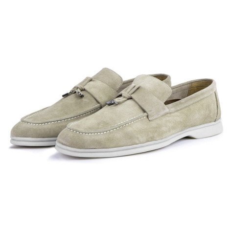 Ducavelli Cerrar Suede Genuine Leather Men's Casual Shoes Loafers Sand Beige.