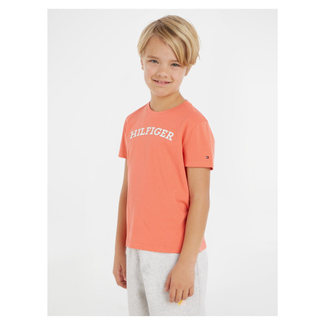 Koralové chlapčenské tričko Tommy Hilfiger