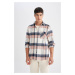 DEFACTO Regular Fit Regular Cut Plaid Lumberjack Flannel Long Sleeve Shirt