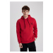 DEFACTO Comfort Fit Back Printed Hooded Sweatshirt