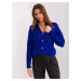 RUE PARIS cobalt blue sweater with a low neckline