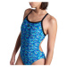 Arena pooltiles swimsuit challenge back black/blue multi xl - uk38