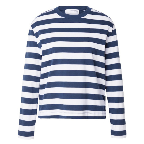 SELECTED Tričko 'ESSENTIAL'  tmavomodrá / biela