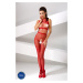 Passion BS048 red - Bodystocking Farba: Červená