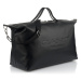 TRAVEL BAG GANT UNISEX. SLOUCHY LEATHER BAG BLACK