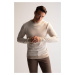 DEFACTO Slim Fit Crew Neck Patched Sleeve Detailed Knitwear Sweater R1110az22wn