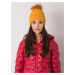 Dark yellow cap with pompom