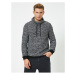 Koton Men's Gray Knit Collar Lace-Up Slim Fit Long Sleeve Sweater