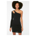 Trendyol Black One-Shoulder Knitted Dress