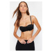 Trendyol Black Lace String Strap Push-Up Strapless Knitted Bra