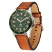 FOSSIL Analógové hodinky  hnedá / zelená / strieborná