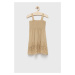 Dievčenské bavlnené šaty GAP béžová farba, midi, áčkový strih