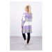Trojfarebný pruhovaný sveter ecru+violet+grey UNI