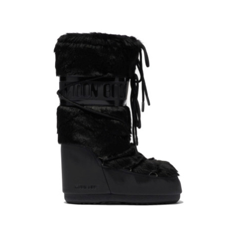 Dámske vysoké zimné topánky MOON BOOT MB ICON FAUX FUR -N001 BLACK