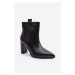 Women's leather ankle boots Black Vevine