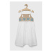 Dievčenské bavlnené šaty United Colors of Benetton biela farba, mini, áčkový strih