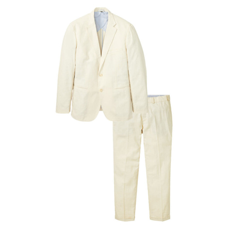 Oblek s plátnom (2-dielny), sako a nohavice bonprix