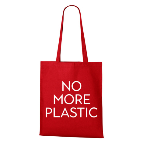 Plátená taška so štýlovým nápisom No more plastic - praktická plátená taška