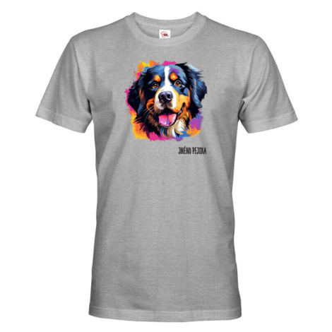 Pánské tričko s potlačou plemena Bernský salašnícky pes s voliteľným menom