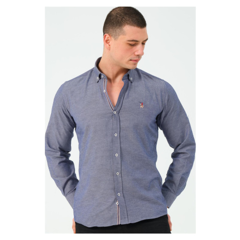 G674 DEWBERRY MEN'S SHIRT-DENIM BLUE-3