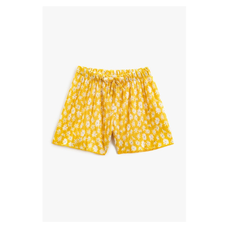 Koton Pleated Floral Shorts with Tie Waist