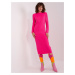 Fuchsia fitted knit dress