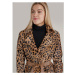 Kožený kabát s leopardím vzorom