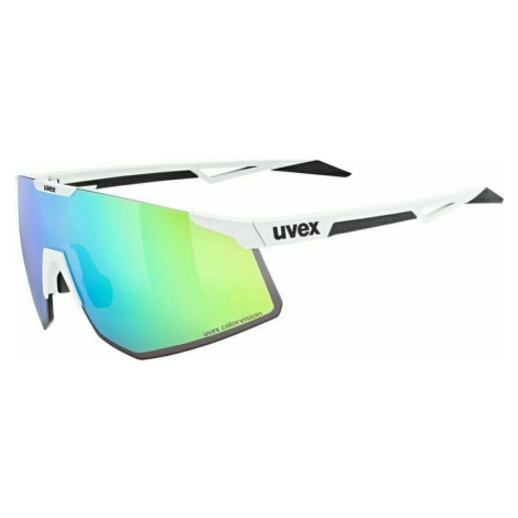 UVEX Pace Perform CV White Mat/Mirror Green Cyklistické okuliare