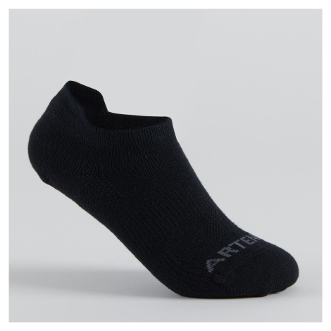 Detské nízke ponožky na tenis RS 160 3 páry sivé a čierne ARTENGO
