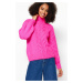 Trendyol ružový úplet detailný pletený sveter