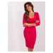 Fuchsia fitted dress with 3/4 sleeves