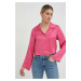 Košeľa American Vintage dámska, ružová farba, regular, s klasickým golierom